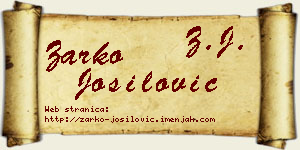 Žarko Jošilović vizit kartica